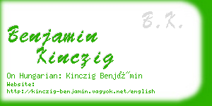 benjamin kinczig business card